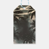 Betoverde Nachthemel Palmboom & Kerstverlichting Cadeaulabel (Achterkant)