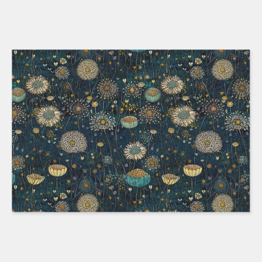  betoverde nachttuin bloemenveiling inpakpapier vel (Voorkant 3)