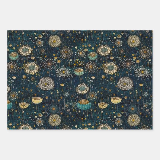  betoverde nachttuin bloemenveiling inpakpapier vel (Voorkant 2)