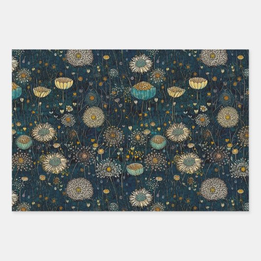  betoverde nachttuin bloemenveiling inpakpapier vel (Voorkant)