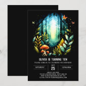 Betoverde Natuur Pine Woodland Birthday Kaart (Voorkant / Achterkant)