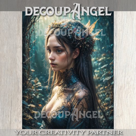 Betoverde nimf- Decoupage - Tissuepapier