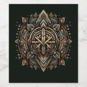 Betoverde Noorse legendes: Vikingschild Wijn Etiket (Enkel label)