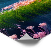 Betoverde oase, rustige Sakura boom Poster (Hoek)