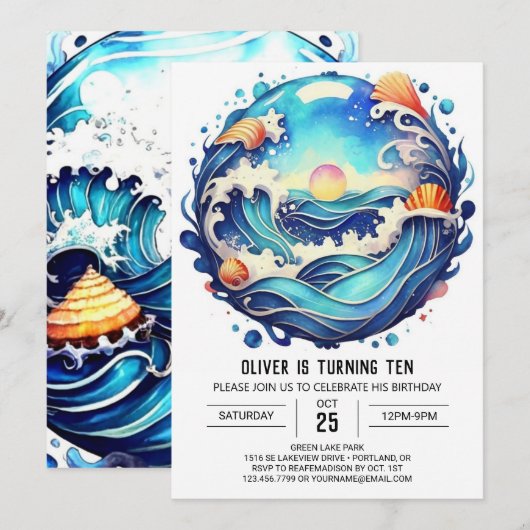 Betoverde Oceanic Kids Verjaardag Kaart (Voorkant / Achterkant)