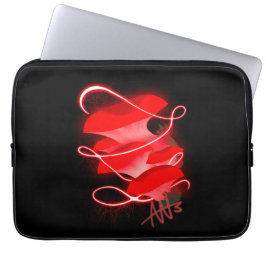 Betoverde oester gloeiende rode paddenstoel laptop sleeve