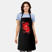 Betoverde oester gloeiende rode paddenstoel schort (Gedragen)