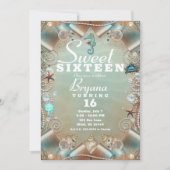 Betoverde Onder Zee Parels & Lint Sweet 16 Kaart (Voorkant)