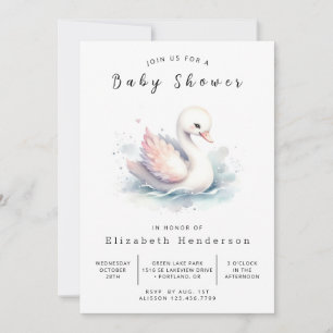 Betoverde online zwaan Baby shower Kaart