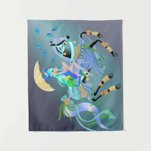 Betoverde Paardrijtocht "Verhaal van Duizend Ogen" Wandkleed (Voorkant)