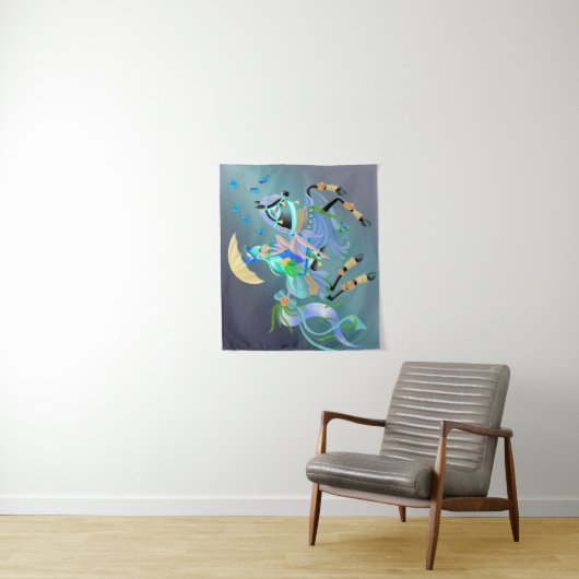 Betoverde Paardrijtocht "Verhaal van Duizend Ogen" Wandkleed (In situ)