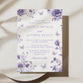 Betoverde Paarse Bloemen bruiloft Kaart