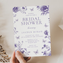 Betoverde Paarse Bloemen Vrijgezellenfeest Kaart