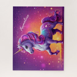 Betoverde Paarse Eenhoorn Sparkle gepersonaliseerd Legpuzzel