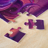 Betoverde Paarse Eenhoorn Sparkle gepersonaliseerd Legpuzzel (Zijkant)