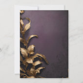 Betoverde paarse en gouden Masquerade Bruiloft Kaart (Achterkant)