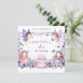 Betoverde Paarse Fairy tuin - Verjaardag Kaart (Staand voorkant)