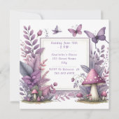 Betoverde Paarse Fairy tuin - Verjaardag Kaart (Achterkant)