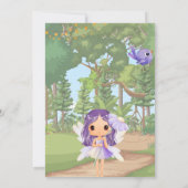 Betoverde Paarse Fairy verjaardagsuitnodiging Kaart (Achterkant)