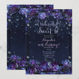 Betoverde Paarse Fantasie Rozen 16de Sweet 16 Fees Kaart