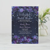 Betoverde Paarse Fantasyrozen Bruidsdouche Kaart (Staand voorkant)