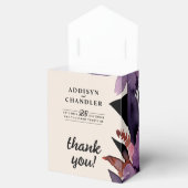 Betoverde Paarse + Oranje Bloemen Halloween bruilo Bedankdoosjes (Geopend)