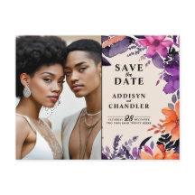 Betoverde Paarse + Oranje Bloemen Halloween bruilo