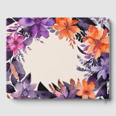 Betoverde Paarse + Oranje Bloemen Halloween bruilo Gastenboek (Achterkant)