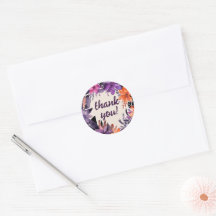 Betoverde Paarse + Oranje Bloemen Halloween bruilo