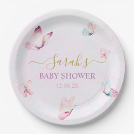 Betoverde Paarse roze vlinder Papieren Bordje