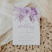 Betoverde Paarse Rozen Mooie bruiloft Kaart