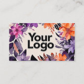 Betoverde Paarse Sinaasappels Bloemen Logo QR-code Informatiekaartje (Achterkant)