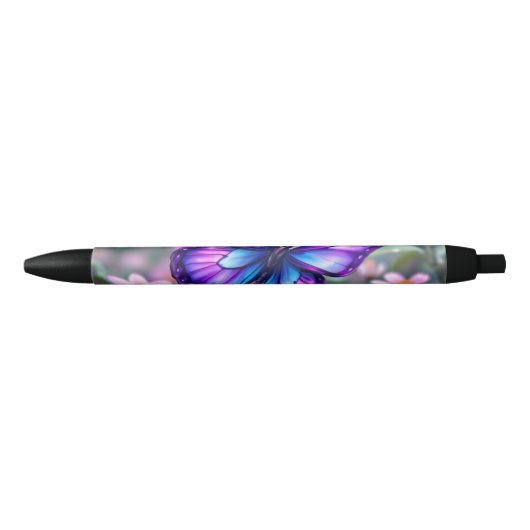 Betoverde Paarse vlindertuin Zwarte Inkt Pen (Voorkant)