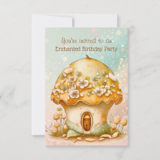 Betoverde paddenstoel 2 jaar oud verjaardagsfeestj kaart (Voorkant)