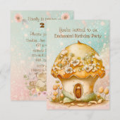 Betoverde paddenstoel 2 jaar oud verjaardagsfeestj kaart (Voorkant / Achterkant)