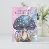 Betoverde paddenstoel 4 jaar oud verjaardagsfeestj kaart (Staand voorkant)