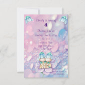 Betoverde paddenstoel 4 jaar oud verjaardagsfeestj kaart (Achterkant)