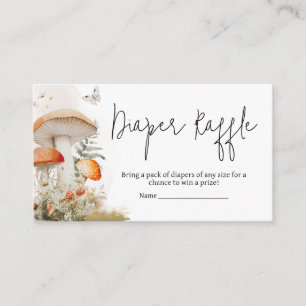 Betoverde Paddenstoel Forest Baby Luier Raffle Informatiekaartje