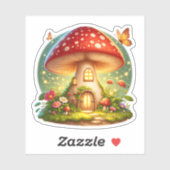Betoverde paddenstoel huis magische huisje Kinder Sticker (Vel)