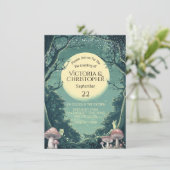 Betoverde Paddenstoel Huwelijksvoltrekking in het  Kaart (Staand voorkant)