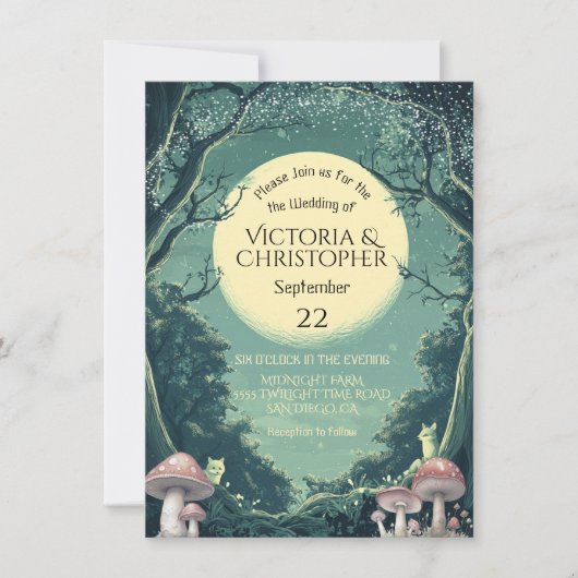 Betoverde Paddenstoel Huwelijksvoltrekking in het  Kaart (Voorkant)