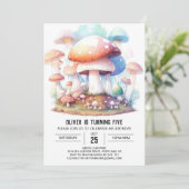 Betoverde paddenstoel verjaardag kaart (Staand voorkant)