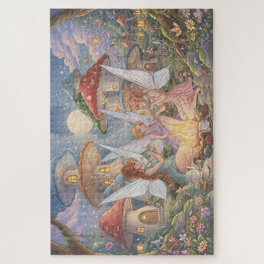 Betoverde Paddenstoelenbos Feeën Legpuzzel (Verticaal)