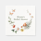 Betoverde Paddenstoelenbruiloft in het bos Servet (Voorkant)