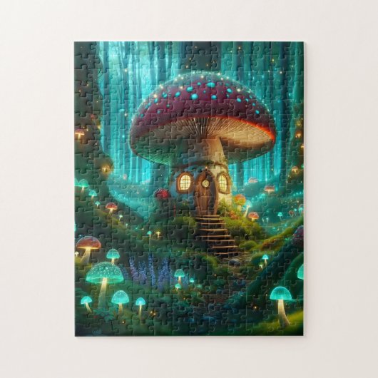 betoverde paddenstoelenhaven legpuzzel (Verticaal)