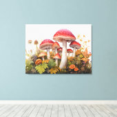 betoverde paddenstoelenweide canvas afdruk (Insitu (Houten vloer))