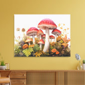 betoverde paddenstoelenweide canvas afdruk (Insitu (Woonkamer))