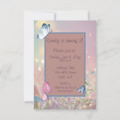 Betoverde paddestoel 3 jaar oud verjaardagsfeestje kaart (Achterkant)