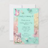 Betoverde paddestoel 3 jaar oud verjaardagsfeestje kaart (Achterkant)