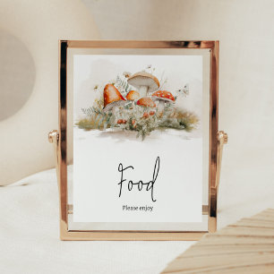 Betoverde Paddestoel Forest Baby shower Voedsel Poster